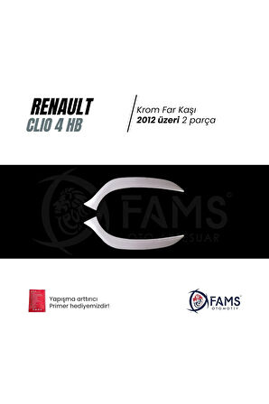 Renault Clio 4 Hb Uyumlu Krom Far Kaşı 2 Prç. 2012-2019 P.çelik