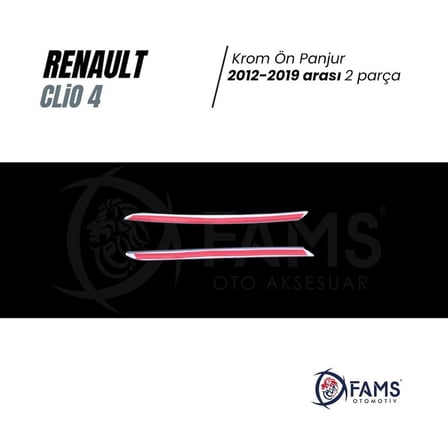 Renault Clio 4 Krom Ön Panjur 2 Parça 2012 -2019 Arası Uyumlu P.çelik