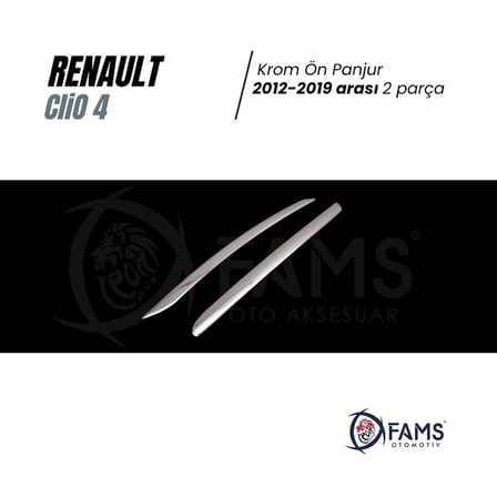 Renault Clio 4 Krom Ön Panjur 2 Parça 2012 -2019 Arası Uyumlu P.çelik
