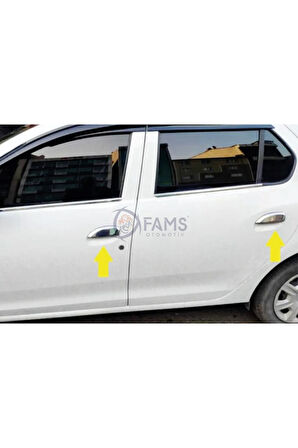 Renault Clio 4 Symbol Uyumlu Krom Kapı Kolu 4 Kapı 2012-2019 Ve Üzeri Paslanmaz Çelik