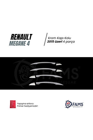 Renault Megane 4 Krom Kapı Kolu 4 Kapı 2015 Üzeri Paslanmaz Çelik
