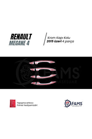 Renault Megane 4 Krom Kapı Kolu 4 Kapı 2015 Üzeri Paslanmaz Çelik