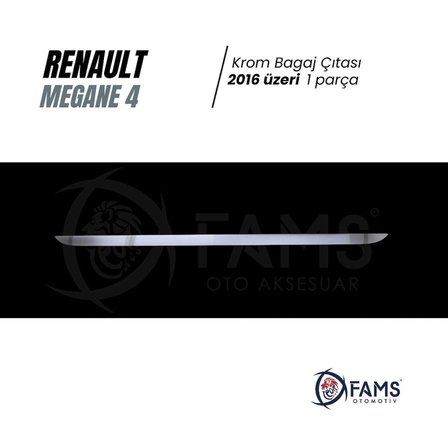 Renault Megane 4 Krom Bagaj Alt Çıtası 2016 Üzeri P. Çelik Sedan Uyumlu