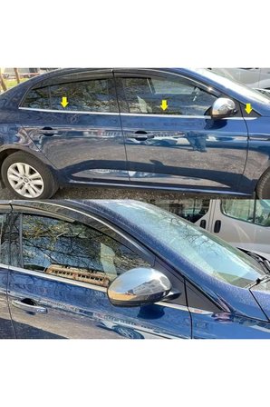 Renault Megane 4 Sedan Uyumlu Krom Cam Çıtası 6 Parça 2015 Ve Üzeri Paslanmaz Çelik