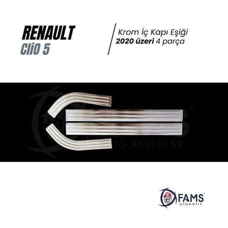 Renault Clio 5 Hb Krom Iç Kapı Eşiği 4 Prç. 2020 Ve Üzeri Paslanmaz Çelik