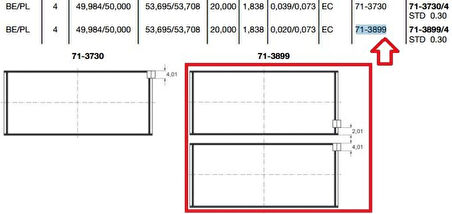 Psa Kol Yatak Std Peugeot Expert 2.0 Hdi & Fiat Scudo 2.0 Jtd  Dw10 - Glyco F7138994std
