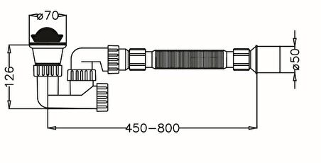 Japar Körüklü Duş Tekne Sifonu (Ø50) 50612