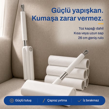 Tüy Toz Toplama Rulosu Yapışkanlı-Dahili Kapaklı