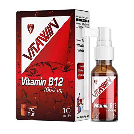 Vitawin Vitamin B12 1000 mcg Dilaltı Sprey 10 ml