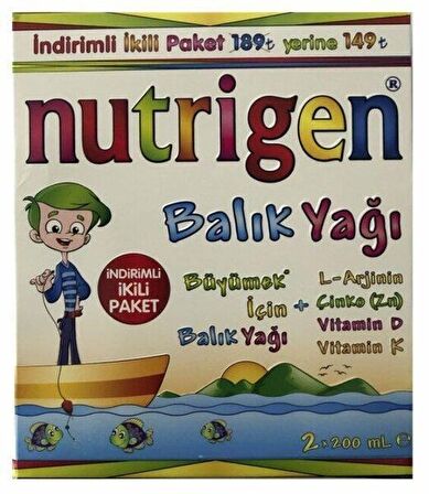 Nutrigen Balık Yağı Şurubu 200 ML 2'li Paket