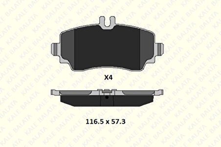 Mercedes Fren Balatası On Vaneo 414 02>05 - Kale B 23070 165 24 Msh