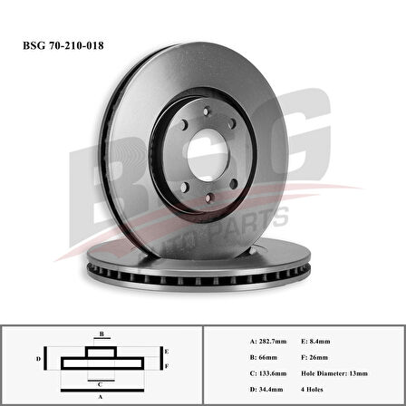 Psa Fren Diski Ön - Fren Diski Ön - Bsg 70-210-018