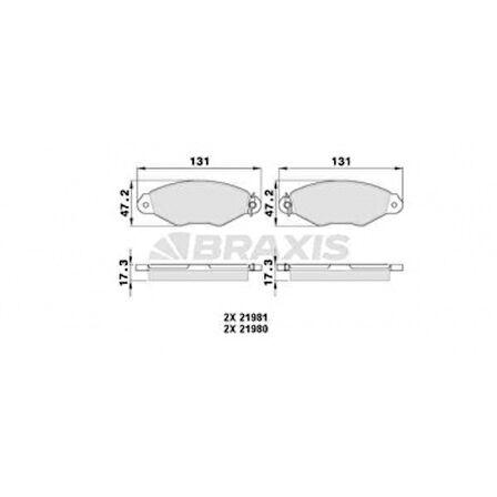 Renault On Fren Balatası Kangoo 1,9d Kangoo 1,5dci Xsara 1,4 1,5 P206 - Braxıs Aa0014