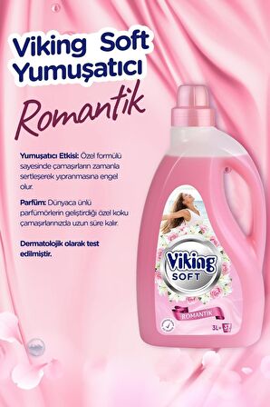 Viking Çamaşır Yumuşatıcısı Romantik 3 Litre 3 Adet