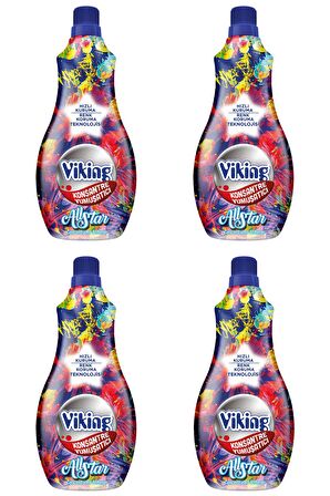 Viking Allstar Konsantre 60 Yıkama Yumuşatıcı 1.44 lt 4'lü