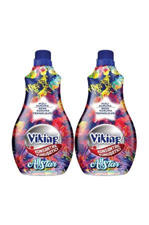 Viking All Star Renkliler İçin Konsantre Yumuşatıcı 2 x 1440 ml 120 Yıkama