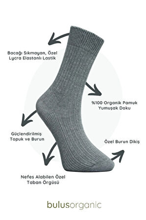 3'lü Koyu Renkli 100 Organik Pamuk Soket Çorap– Unisex, Yumuşak ve Nefes Alabilir, Ter Emici