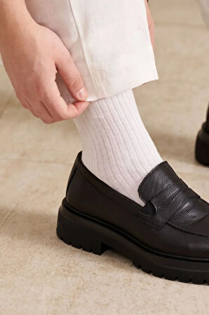 3'lü Bej, Beyaz, Vizon %100 Pamuk Penye Çorap (EKSTRA TER EMİCİ)