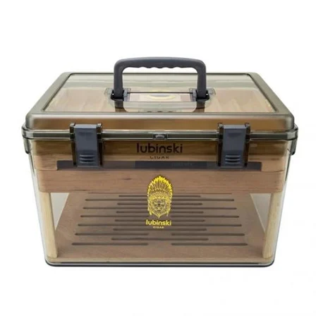 Lubinski Plexi -Sedir Şeffaf Puro Kutusu Humidor 100s LB-019