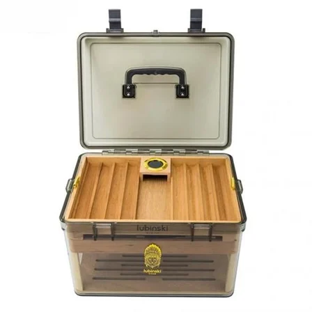 Lubinski Plexi -Sedir Şeffaf Puro Kutusu Humidor 100s LB-019