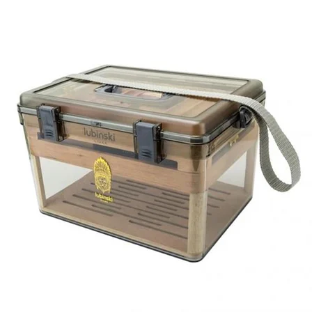 Lubinski Plexi -Sedir Şeffaf Puro Kutusu Humidor 100s LB-019
