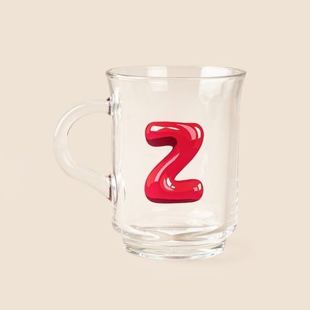 Lav Z Harfli Kupa - Şeffaf - 250 ml