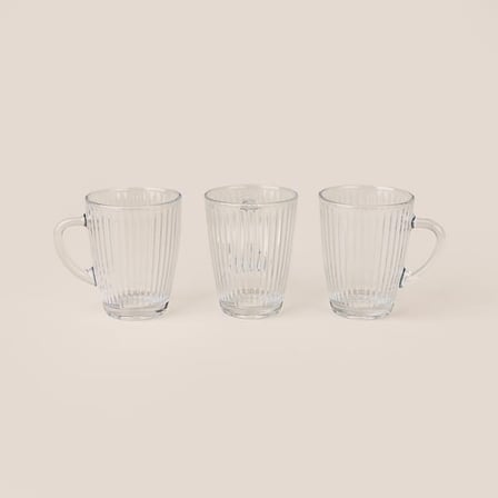 Evidea Kitchen Solo 3'lü Kupa - Şeffaf - 300 ml