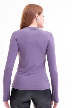 Parmak Detaylı Bisiklet Yaka Body