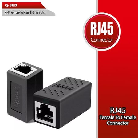 Qport Q-j6d Cat6 Rj45 Dişi Dişi Ara Konnektör (Birleştirici Aparat) RJ45 UZATMA APARATI