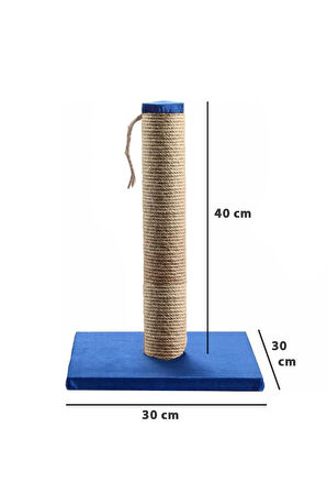 Pribor Kedi Tırmalama Tahtası 40 Cm Ve Kedi Simit Yatağı 50 Cm Çap Polar 2' Li Set Lacivert