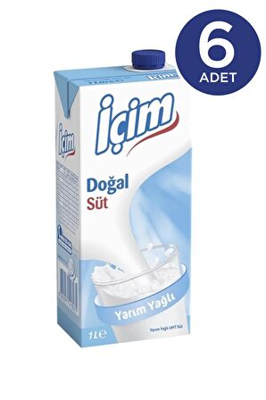 İçim Yarım Yağlı Süt 1 L x 6 Adet