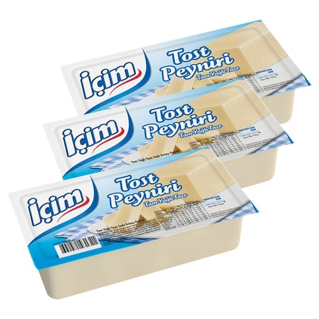 İçim Tost Peyniri 600 gr Y.Yağlı 3 lü