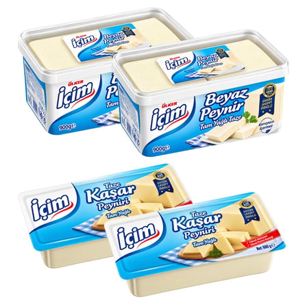 İçim Beyaz Peynir 900 gr & Taze Kaşar 600 gr 4 lü Set