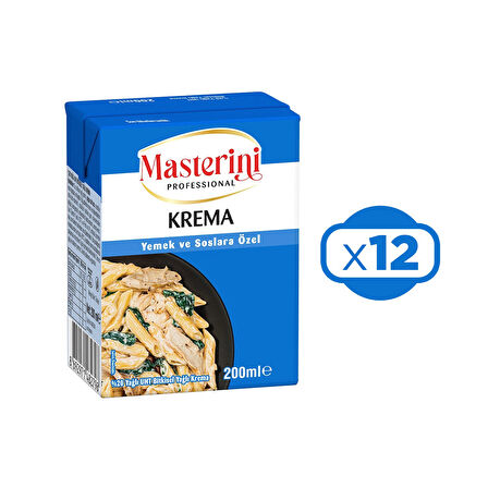 MASTERİNİ Krema Yemek ve Soslara Özel 200 ml x 12 Adet