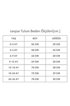 Kız Çocuk Leopar Yakalı Çıtçıt Detaylı Tulum Salopet