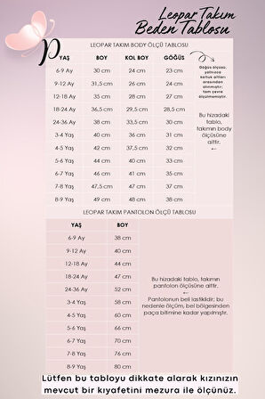 Kız Çocuk Leopar Ispanyol Uzun Kollu Alt Üst Bandana Takım