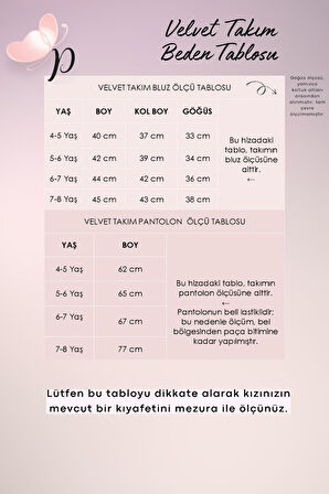 Kız Çocuk Velvet Uzun Kollu Fırfırlı Body Bluz İspanyol Kadife Tayt Pantolon Takım KIRMIZI