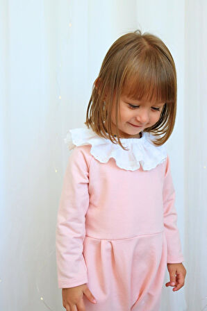 Kız Bebek Fisto Detay Uzun Kollu Çıtçıtlı Yakalı Tulum