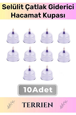 Çatlak Vakumlu Selülit Yağ Çatlak Giderici 6 Numara Hacamat Kupası 10 Adet