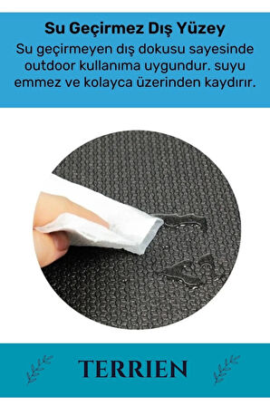 Taşıma Askılı Konfor Modeli Çift Taraflı Kaymaz Yoga Meditasyon Minderi Mavi Siyah Mat
