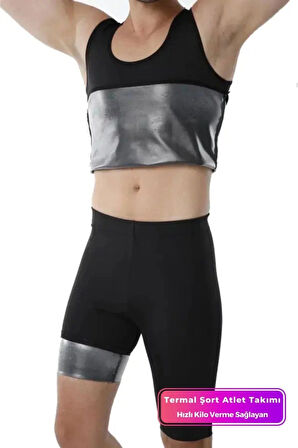 Seri Terleme Hızlandırıcı Rahat Şık Destekleyici Termal Sauna Şort Atlet Takım