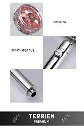 Sağlam Kopmaz Paslanmaz Turbo Duş Başlığı Basınçlı Ayarlanabilir Su Tasarrufu Hortum Mafsal Seti