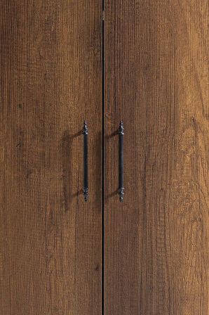 Dolap, Blesk 2 Kapaklı Çekmeceli Askılıklı Koyu Ceviz Gardırop