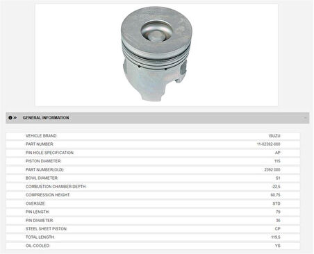 İsuzu Ticarı Piston (segmansız)(std) İsuzu 4hg1t Npr71 - Yenmak 11-02392-000