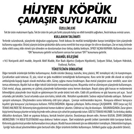 Sır Hijyen Köpük Mutfak & Banyo Çamaşır Suyu Katkılı 750 ml