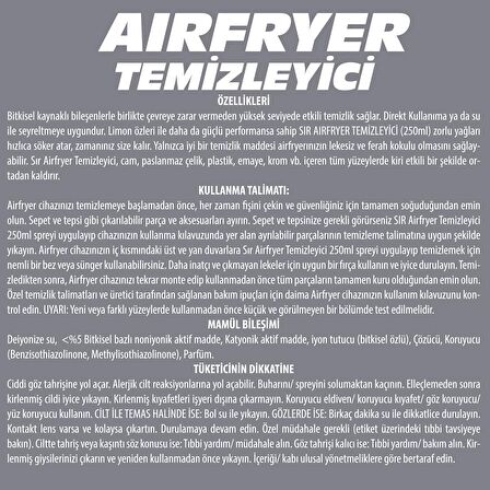 Sır Airfryer Temizleyici 250 ml