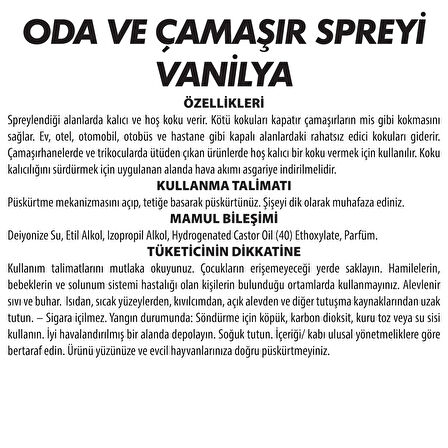 Elenor Oda ve Çamaşır Spreyi Vanilya 500 ml