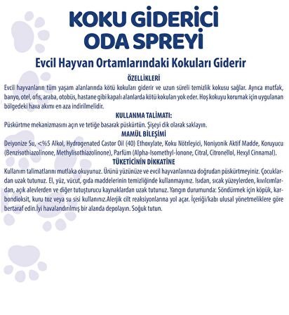 Pet White Evcil Hayvan Koku Giderici Oda Spreyi 500 ml