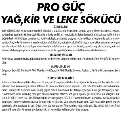 Sır Pro Güç Yağ Kir Leke Sökücü 1000 ml 3'lü