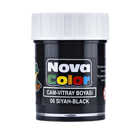 Nova Color Cam Boyası Su Bazlı Şişe Siyah NC-154